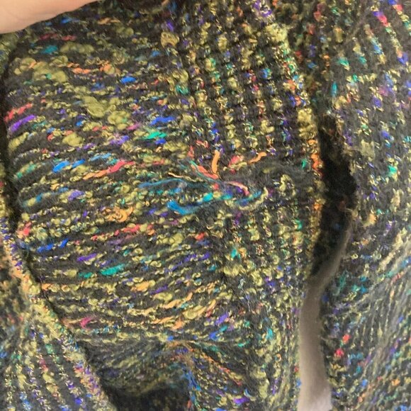 Vintage Concrete Mix Flecked Sweater Womens Medium 12-14 Pullover Rainbow Crew - Picture 16 of 16